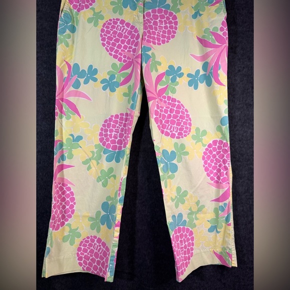 Lilly Pulitzer Cropped Pineapples Pants Size 8 - Picture 4 of 7